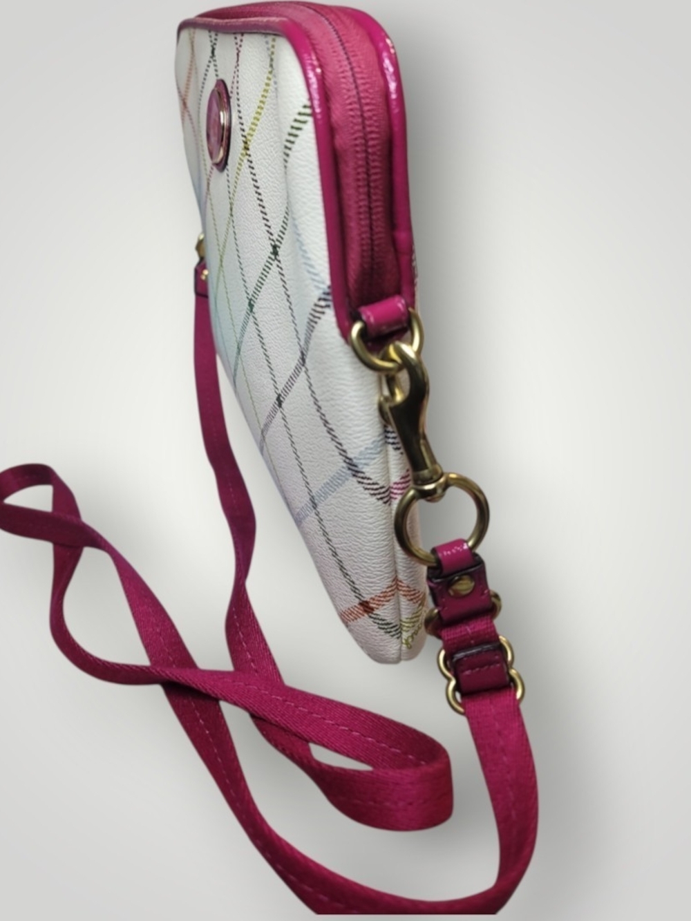 Coach Peyton Tattersall Tablet/iPad Sleeve Crossbody EUC - Picture 4 of 9